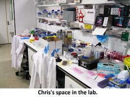 Chris's space in the lab