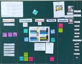 Scrum board for a Columba College project