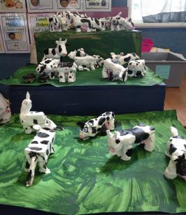 Clay models of cows