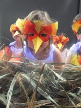 New entrants in costume and in a nest