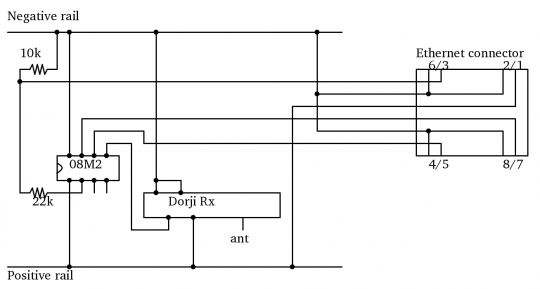 Schematic for radio receiver picaxe to raspberry pi collector module version 2