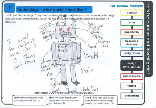 Robot character student worksheet