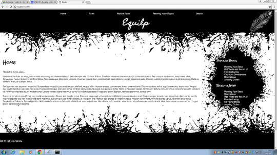 Writing website home page.