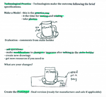 Worksheet for technological practice and making a cup of tea