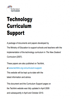 Technology curriculum support document cover