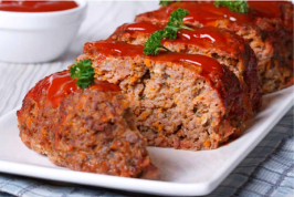 Plate of meatloaf