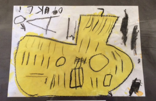 Yellow submarine pre-school drawing