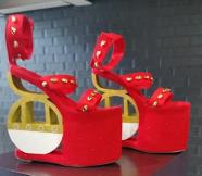 Platform shoes made by a student