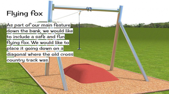 Primary playground flying fox slide in presentation.