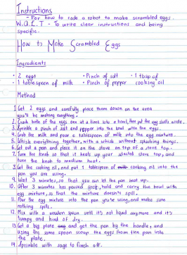 Scrambled egg instructions