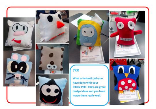 Pillow pets made by students