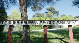Te Kura Kaupapa Maori o Mangatuna sign