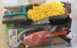 Plastic bag of brushes for students to explore