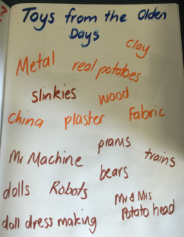 Toys vocabulary workbook page