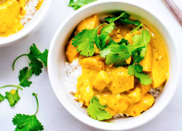 a bowl of yellow curry