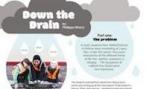 First two pages of down the drain, image of children learning